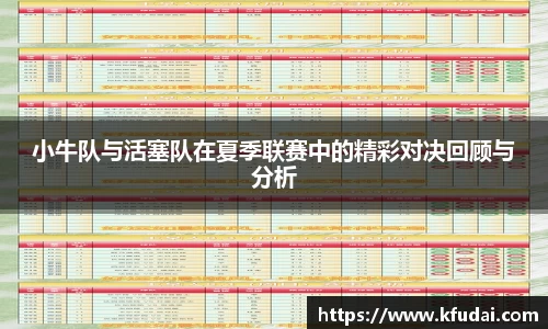 小牛队与活塞队在夏季联赛中的精彩对决回顾与分析